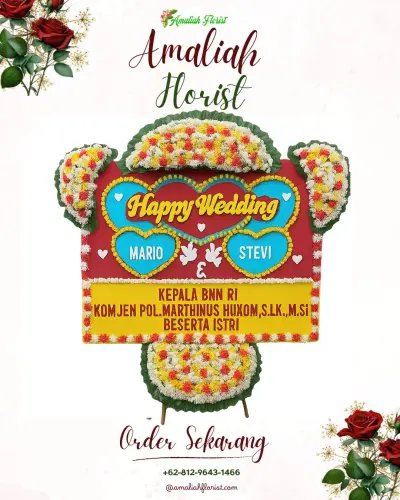 Karangan Papan Bunga Pernikahan di Sukaluyu